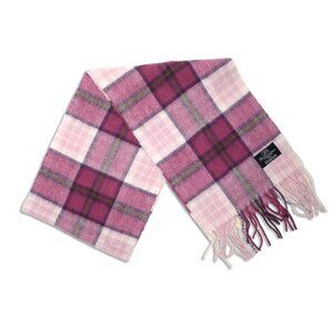 Ballantrae Lambswool Plaid Scarf Scotland Pink White Tartan Plaid Edinburgh Wool